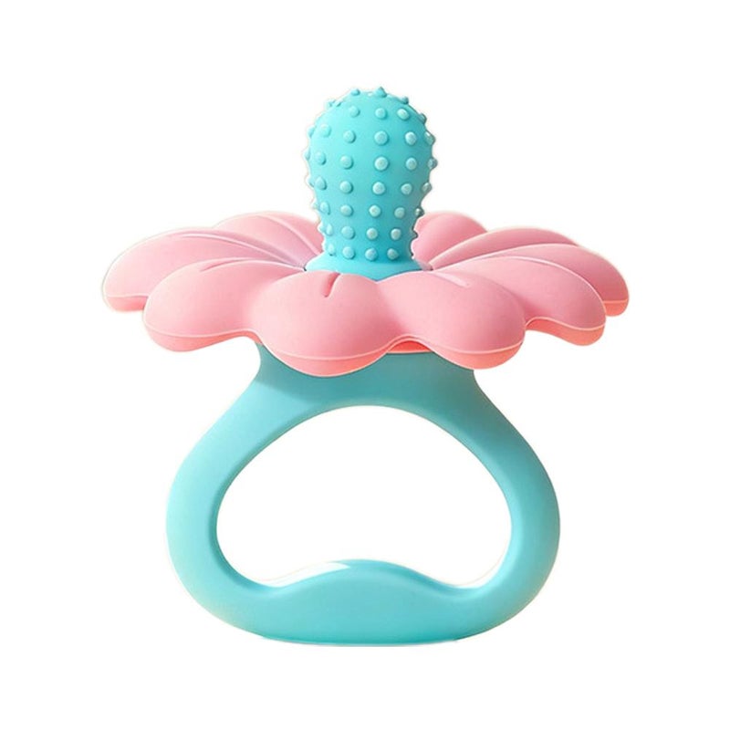 Cartoon flower teething toy, food-grade silicone, baby teething toy, soothing, teething, and teething.